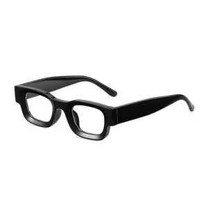 Kacamata Hitam UV400 Bingkai Kecil Persegi Gaya Vintage Untuk Pria Dan Wanita Frame Tebal