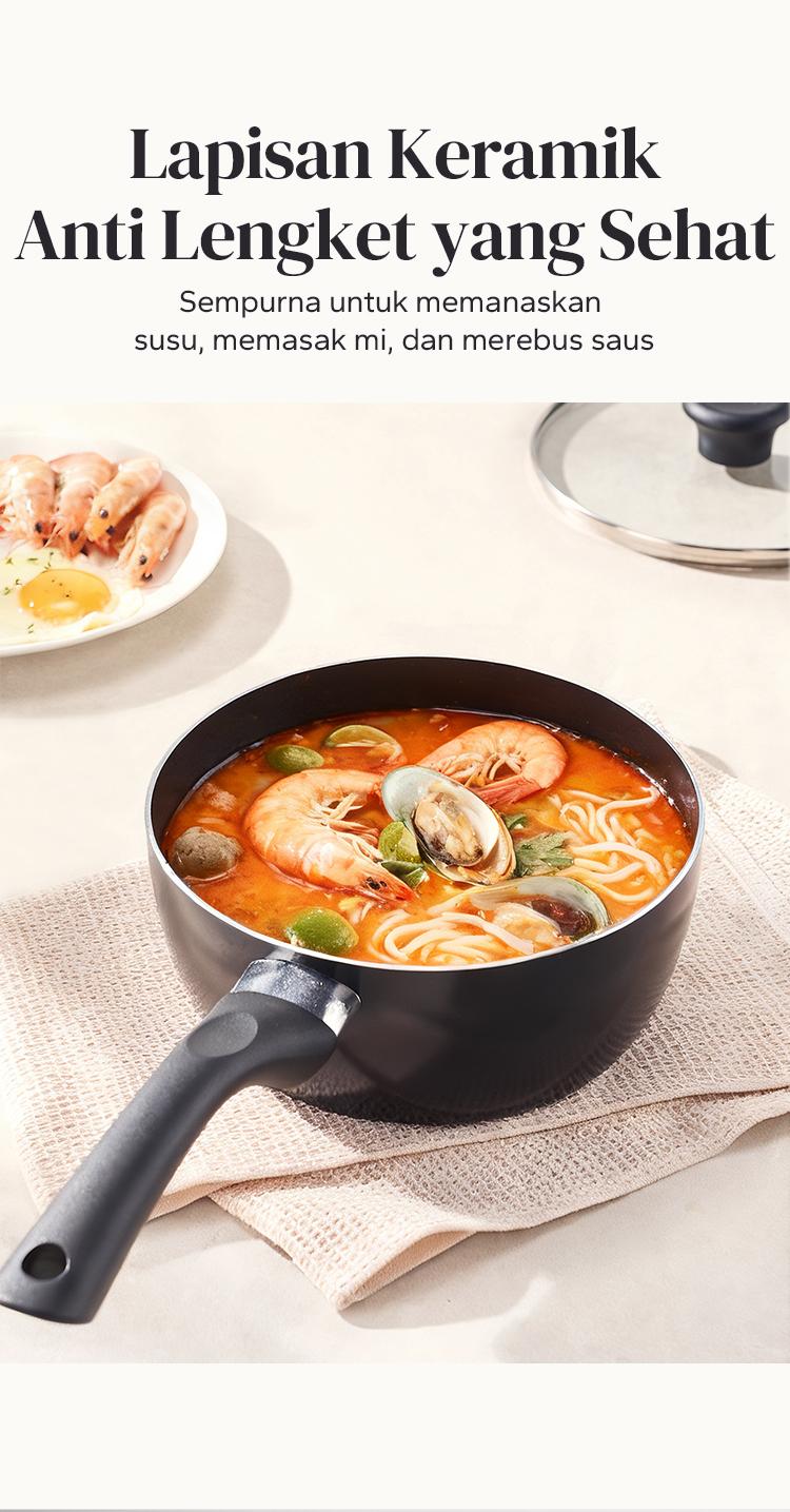 Redchef Nonstick Ceramic Rock Sea 7 Pcs Cookware Set Non PFAS& PTFE& PFOA Suitable for All Stoves Wok Frying Pan