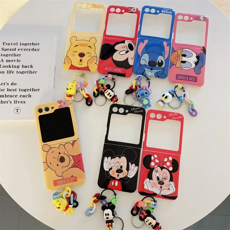 Samsung Galaxy Z Flip 5 Z Flip 4/3 5g Casing Handphone Duzui Mickey Minnie Stitch Pooh Layar Lipat Fashion