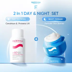 FACERINNA-2 IN 1 DAY & NIGHT  SET |  Ceramide B5 Balancing Moisturizer 30g & Niacinamide Brightening Serum Sunscreen 50ml | Menjaga Skin Barrier Memperkuat Mencerahkan wajah  Menjaga Keseimbangan Minyak dan Air Kulit