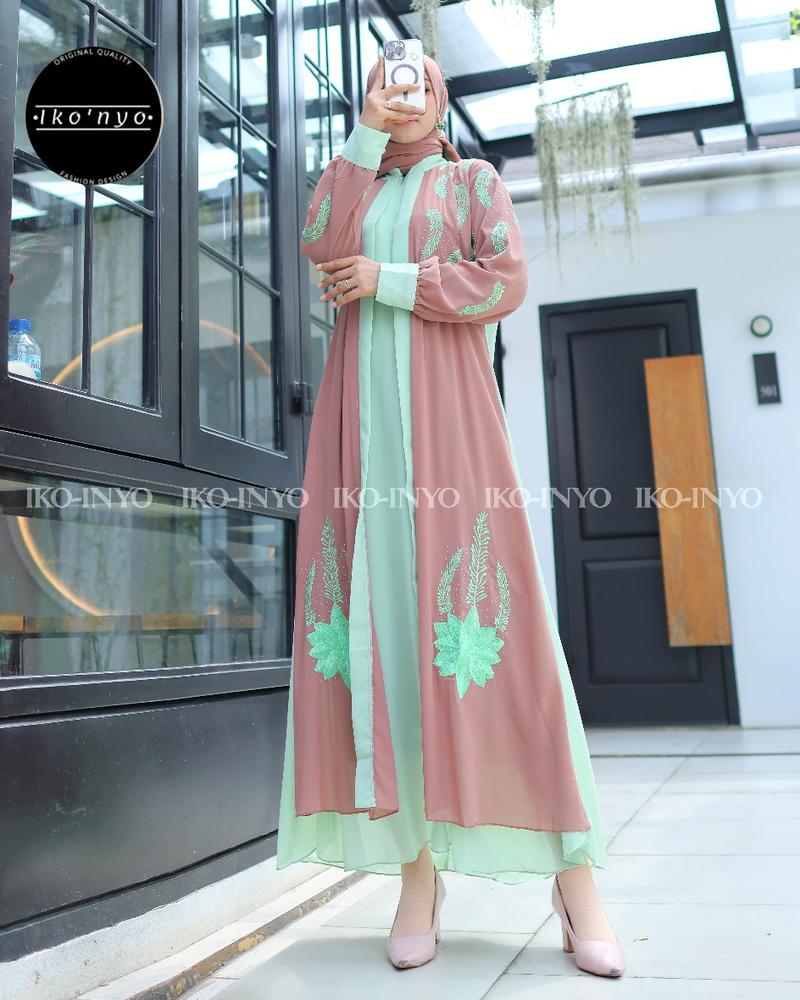 Product Introduction of Gamis terbaru                                             mat ceruti premium                                                  bordir 3