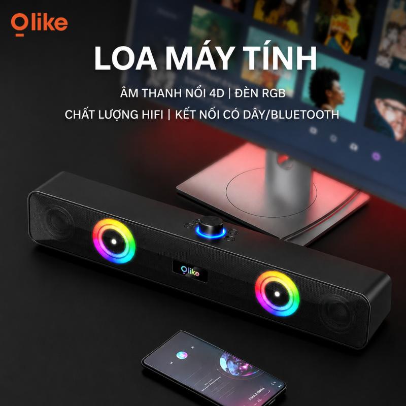 Loa Thanh Soundbar Bluetooth Olike S5H RGB 1200mAh Âm Thanh Vòm 10W Loa Siêu Trầm Âm Thanh Nổi Bass Mạnh Bluetooth 6.0 Cao Cấp 30 cực