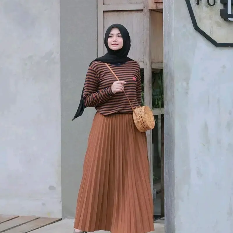 PAKET HEMAT 6pcs rok plisket premium wanita / rok plisket dewasa / rok wanita kekinian Panjang cewek 3