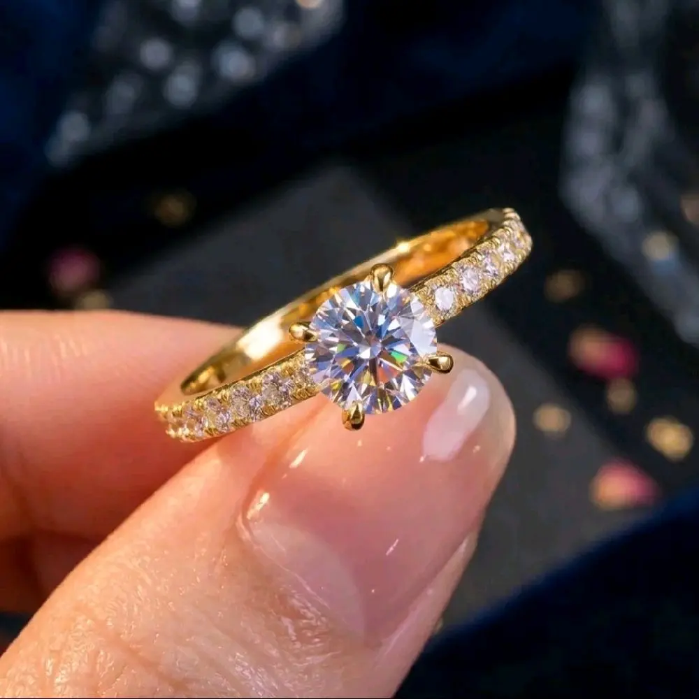Cincin Titanium Permata dengan Desain Elegan dan Permata yang Mewah