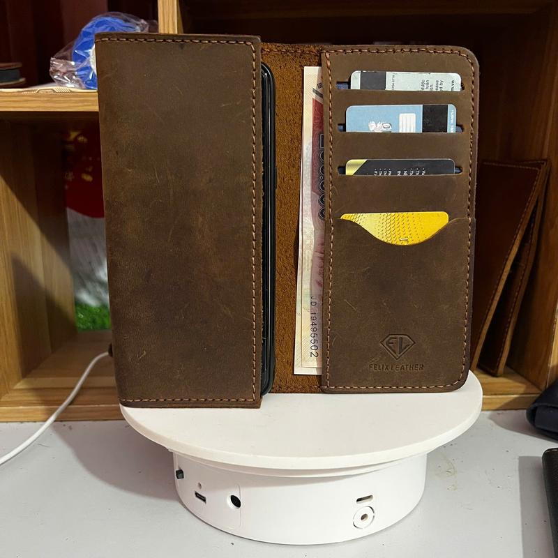 Ví Dài Mini Da Bò Cao Cấp L2 - Đựng Điện Thoại + Tiền + Thẻ, bỏ vừa túi quần Dành Cho Cả Nam/Nữ, nhỏ gọn và sang trọng Wallet Chữ Nhật