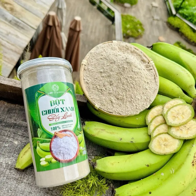 Bột chuối xanh sấy lạnh 500gr - combo 2 hộp tặng 1 chai mật ong 250ml,tốt cho Đại tràng, bao tử, táo bón... có hồ sơ công bố, xuất hoá đơn công ty đầy đủ. 0