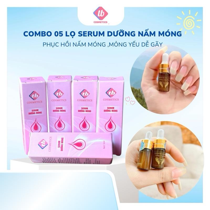   TB Cosmetics  Combo 5 Lọ Serum Dưỡng Móng Giúp Cải Thiện Tình Trạng Nấm Bọng Sưng Viêm Phao Móng Tay Và Chân Dùng Cho Người Làm Nails Sơn Gel Thường Xuyên 