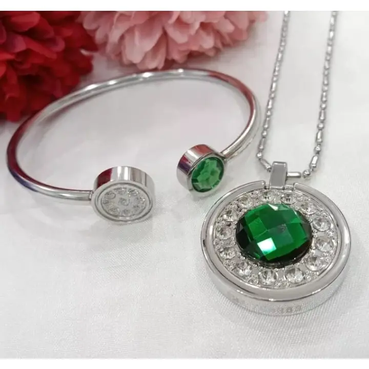 [PROMO TERBARU] 1 SET Kalung Kesehatan Quantum Pendant Permata Bio Energy - Gelang + Kalung+ Box + Sertifikat Card Original - COD [ Bayar di Tempat ] 2