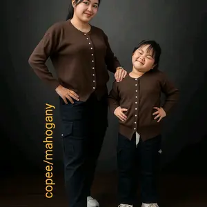 Ayla Cardigan Kancing Aktip Bisa Couplean Ibu&Anak Bahan Premium Sweater Cardigan  Haraga Terpisah.