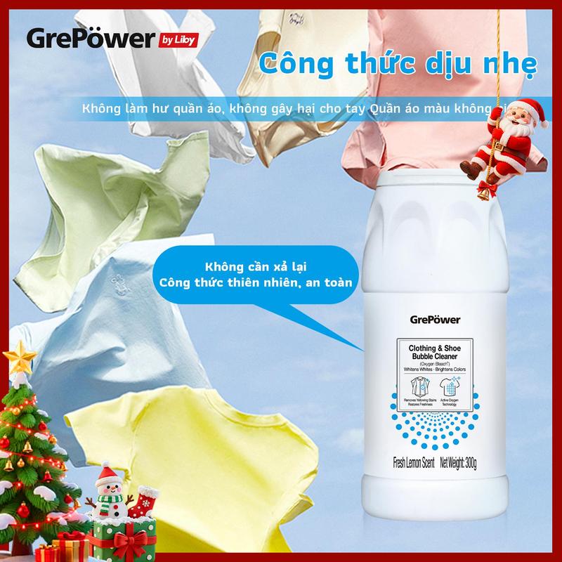 【Liby Bột giặt bọt đa năng giặt & làm sạch giày 300g – tẩy vết bẩn khử ố vàng tăng trắng sáng làm sạch sâu tẩy trắng và lưu hương lâu dài-D2