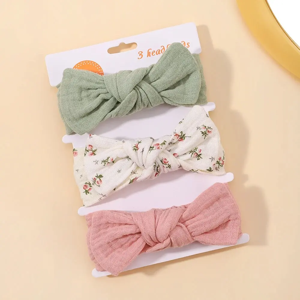 3PCS / set Ikat Kepala Anak Perempuan Set Ikat Kepala Simpul Busur Perban Perban Kepala Anak Balita Headwear Ikat Rambut Bayi Bayi Baru Lahir Aksesoris Rambut Fashion
