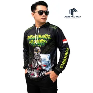 Jersey Mancing Baju Memancing Lengan Panjang Full Print Bahan Hayget Premium Adem Menyerap Keringat Dilengkapi Penutup Kepala Perlindungan Matahari