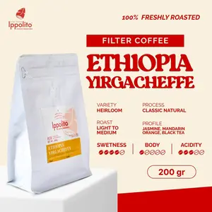 [IPPOLITO COFFEE] 100% Arabika Kopi Filter Ethiopia Yirgacheffe Classic Natural 200gr Biji/Bubuk Fresh Coffee Roastery