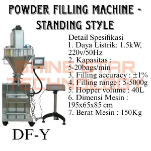 Powerpack Weighing Powder Filling Machine (Standing style) sistem Auger DF-Y DFY Mesin Penimbang Bubuk dg Screw