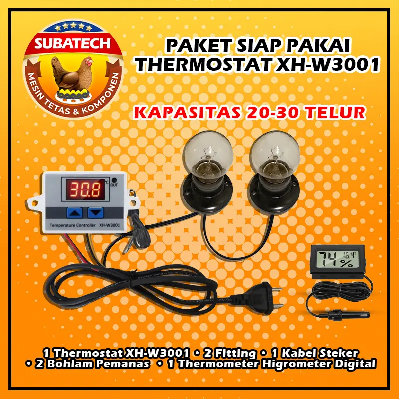 Paket Siap Pakai XH THD Thermostat Termostat Pemanas Thermo-Hygrometer Mesin Tetas Telur