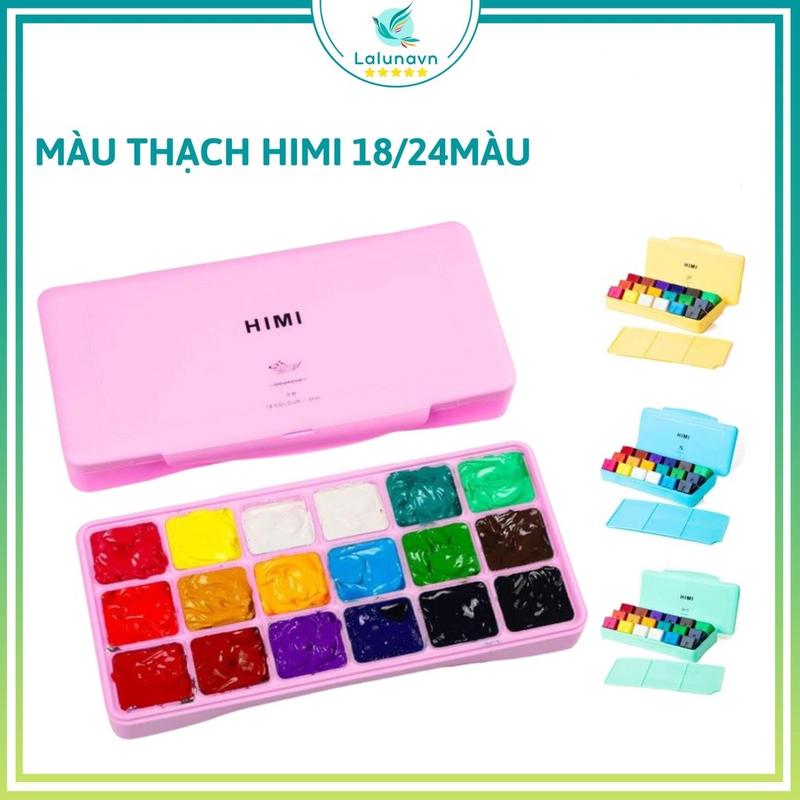  Màu Gouache MIYA HiMi dạng thạch bộ 18 24 mầu Lalunavn - B76 