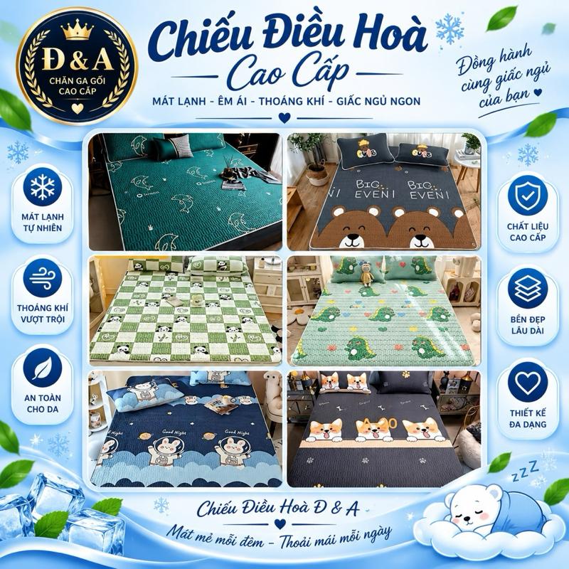 * Lẻ 1 Chiếu * [ Chiếu Điều Hoà Tencel ] * Siêu Rẻ  * ( Đủ Kích Thước )  mát lạnh và mềm mịn , siêu thông thoáng  * CÓ CHUN CÀI 4 GÓC *