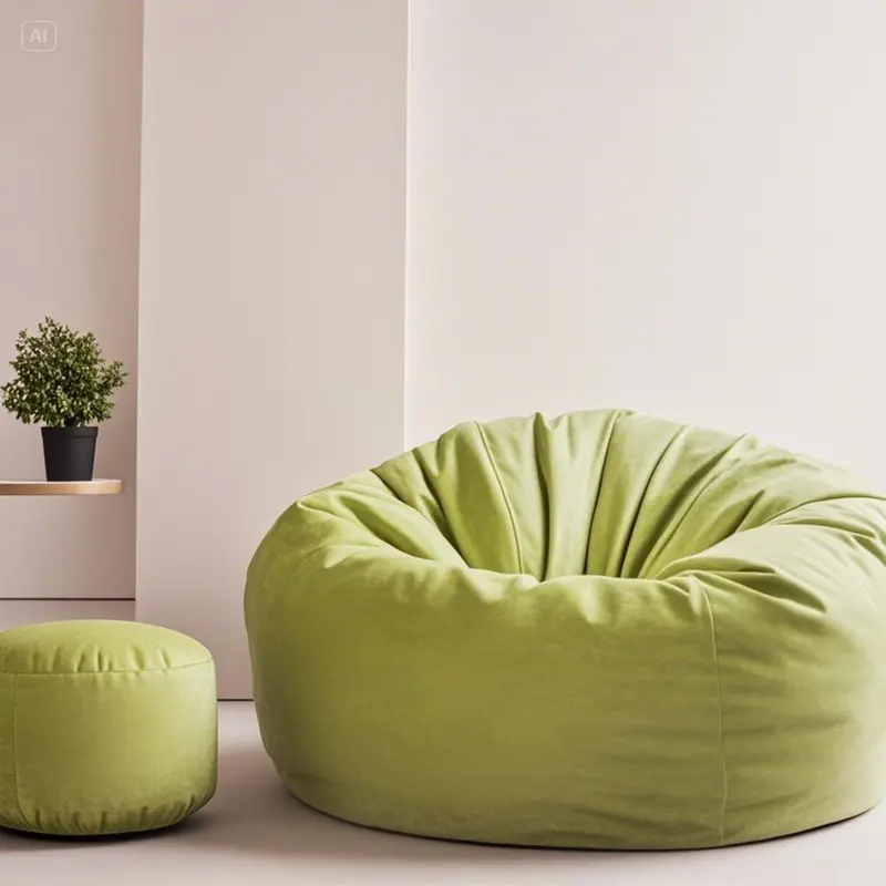Sofa Bed Minimalis Nordic: Warna Netral + Aksen Merah, Material Ramah Lingkungan | Garansi 1 Tahun Furniture Cafe 3