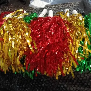 2pcs Pom Pom Cheerleader Nari Tari Rumbai Foil Bola Bunga Cheerleader