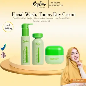 Reglow Series Glowing Skin Treatment By Dr Shindy Original Paket Basic Facial Wash Toner Day Cream  BPOM 1 Paket Reglow Melembutkan Wajah Membersihkan Kotoran Rejuvenating Vitamin 3pcs