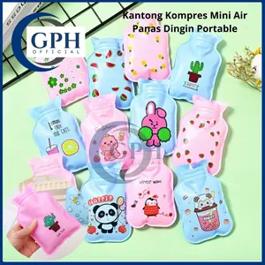 Kantong Kompres Mini Air Panas Dingin Portable Karakter lucu Penghangat Badan Tangan Pereda Demam Nyeri Perut Haid Luka Memar / Cold Compress Ice Bag Hot Pack Untuk Kado Souvenir Anti Bocor Berkualitas Termurah