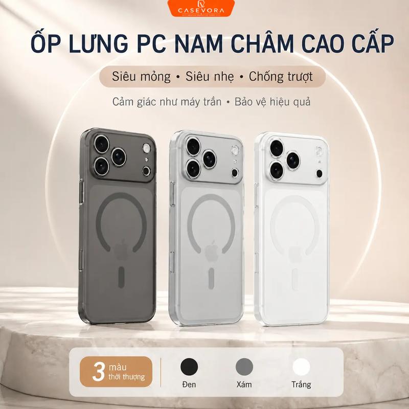 Ốp bảo vệ thời trang siêu mỏng bằng nhựa PC dành cho iPhone 17 Pro Max/16…
