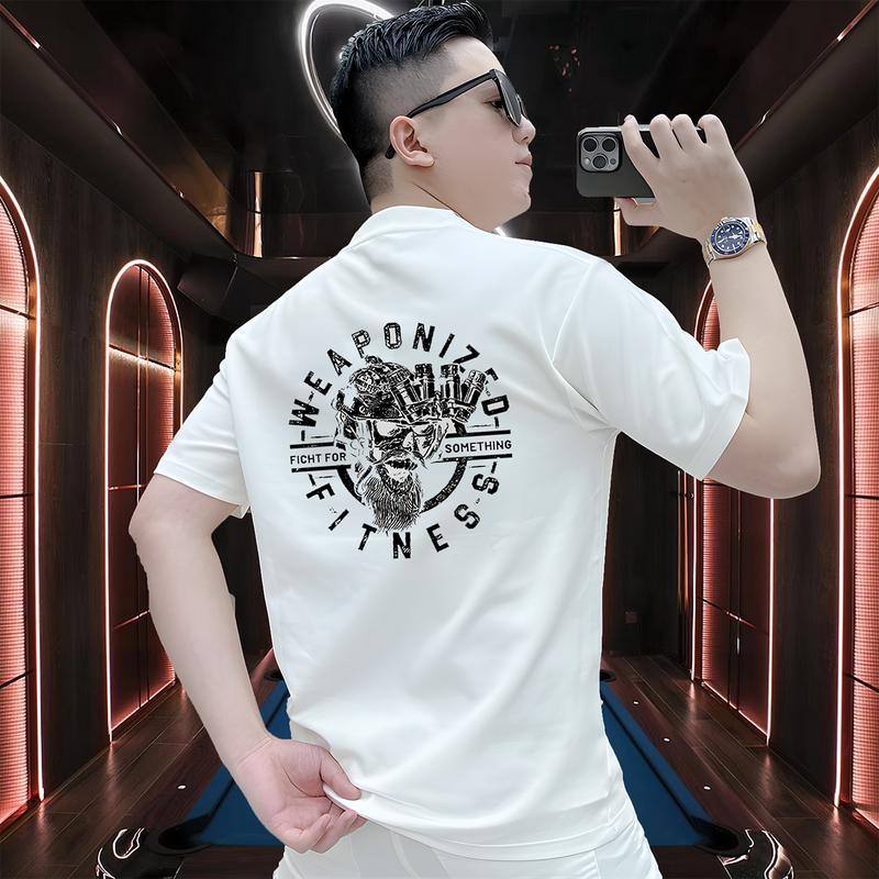 Áo thun cotton tay ngắn thiết kế đầu lâu đẹp trai cho nam, thích hợp mặc vào mùa hè, thoải mái và thoáng khí, áo thun cotton, quần áo nam, thích hợp cho các hoạt động thể thao và đi chơi hàng ngày