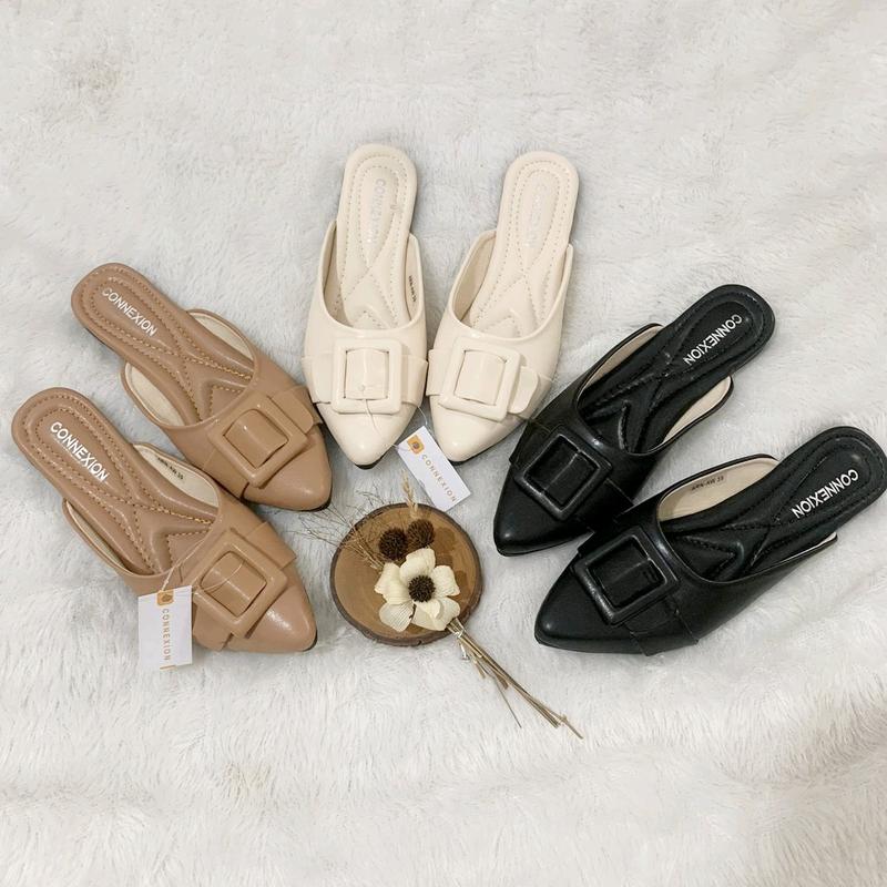 Sandal Wanita Bustong Teplek Kotak Cantik Shoes Sendal Cewek 1
