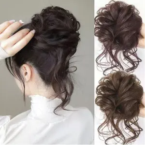 karet ulir scrunchie rambut palsu keriting messy premium high quality Extension