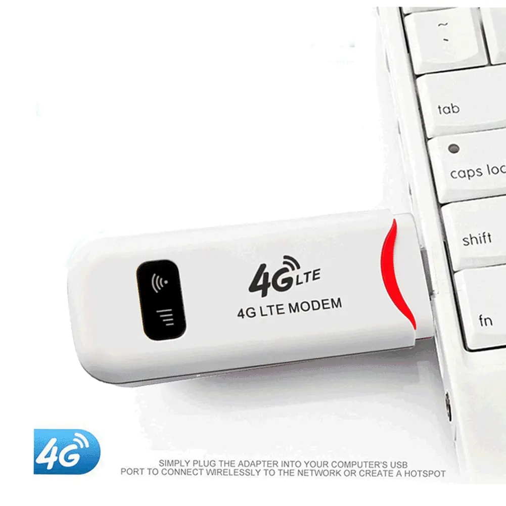 Dongle USB 4G LTE, Kelajuan Muat Turun 150Mbps, Bahan ABS, Padat dan Mudah Alih Komputer Office