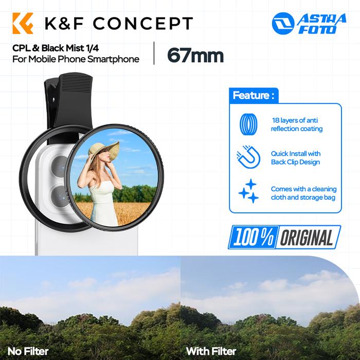 Gambar KNF Concept CPL & Black Mist 1/4 67mm Filter Smartphone with Adapter Filter HP K&F Concept dari Astra Foto Kota Administrasi Jakarta Pusat Tokopedia