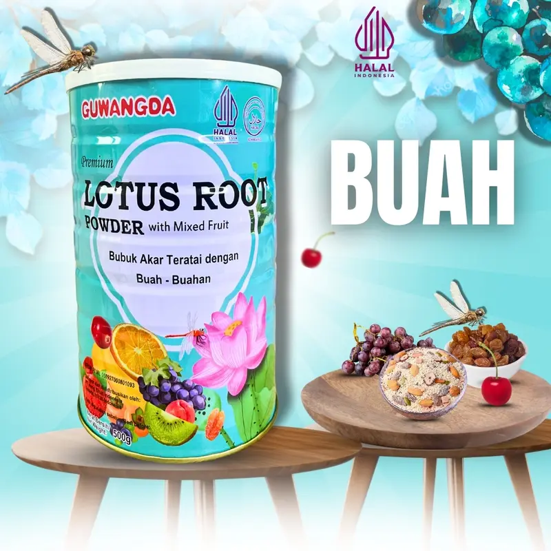 OUFEN LOTUS ROOT POWDER SOUP FRUIT INSTANT - VARIAN BUAH INSTAN AKAR TERATAI Air Red 5