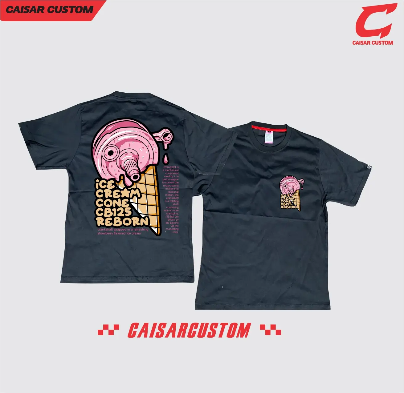 kaos cb 125 rebon kaos cb kaos tiger kaos es cream terbiak ori Polos Hitam Combed