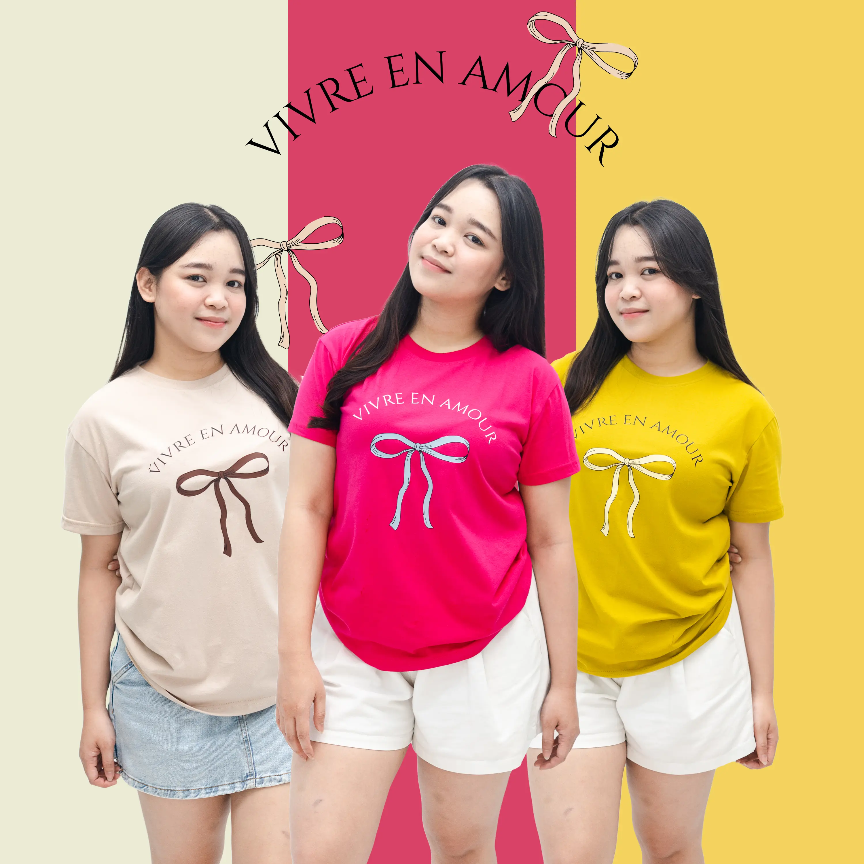 O-NECK - VIVRE EN AMOUR - KAOS OVERSIZE Atasan WANITA T-SHIRT ONECK COTTON COMBED KAOS LENGAN PENDEK WANITA LERIST Polos Baju Katun