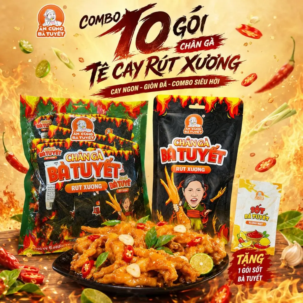 Combo chân gà tê cay rút xương - ĂN CÙNG BÀ TUYẾT M76