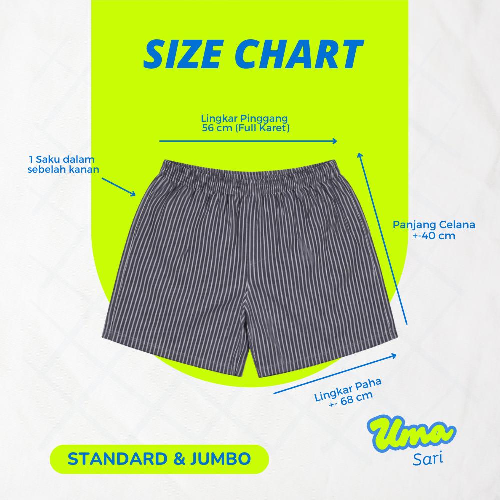 [6PCS 100K] Celana Pendek Salur Unisex Pria Wanita Bahan Adem Santai Daily Outfit