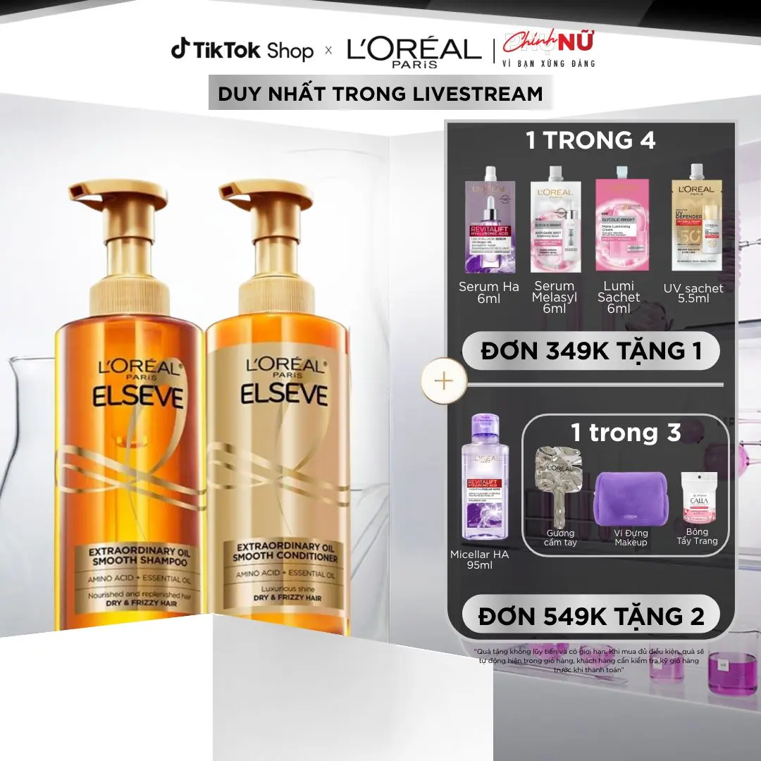 Dầu Gội L'Oreal Paris Extraordinary Oil Dưỡng Tóc Suôn Mượt Tóc Cao Cấp 440Ml