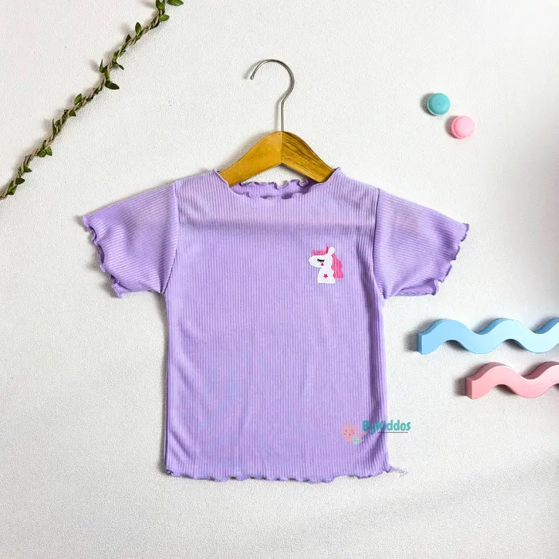 Bykiddos - Atasan Kaos Lokal Anak Perempuan Lengan Pendek / T-Shirt Gaya Casual / Kaos Anak 5