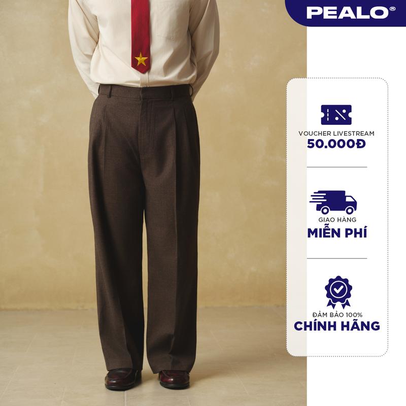 Quần tây quần vải dạ cao cấp cạp cao có xếp li form wide fit hàng may kĩ siêu tôn dáng - ESSENTIAL PLEATED TROUSERS PEALO