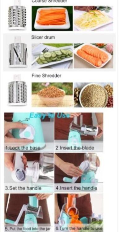 Product Introduction of Stainless steel Vegetable Cutter Grater cutter garlic slicer Shredder Slicer Grinder 5
