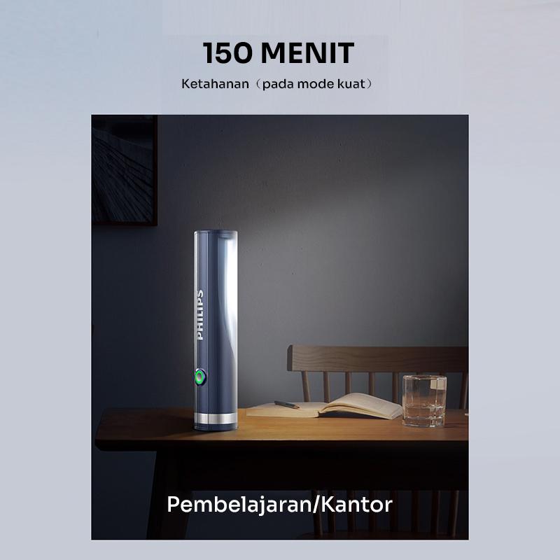 PHILIPS Senter LED Isi Ulang Rechargable LED 3W dengan Lampu Samping Baterai Tahan Lama SFL1188/56 Original – Garansi Resmi 1 Tahun 4