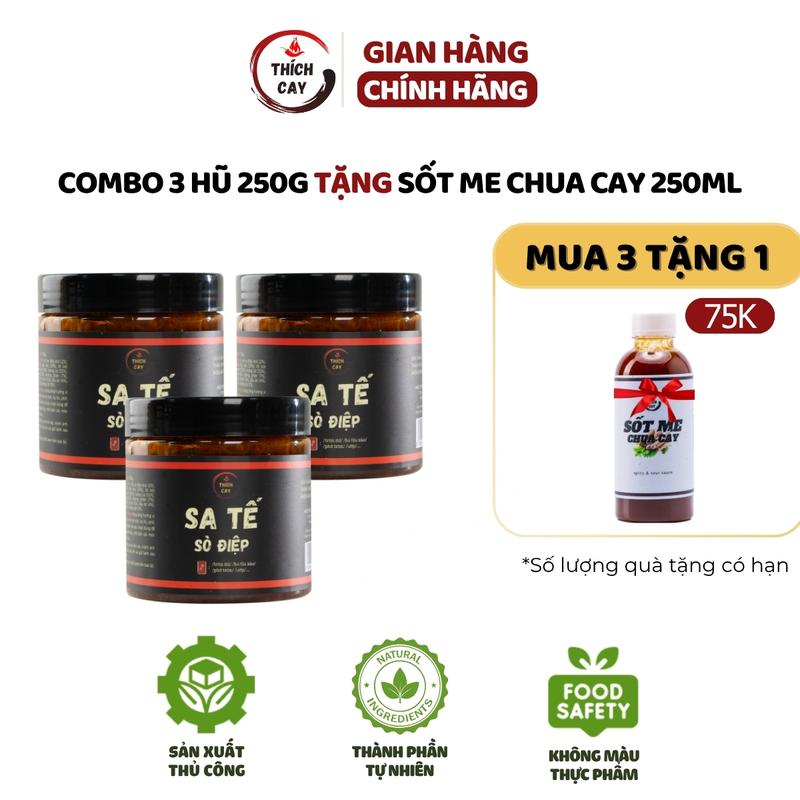   Deal livestream - Tặng Sốt Me 250ml  Combo 03  Sa tế sò điệp 250g Gia Vị Nước Sốt 