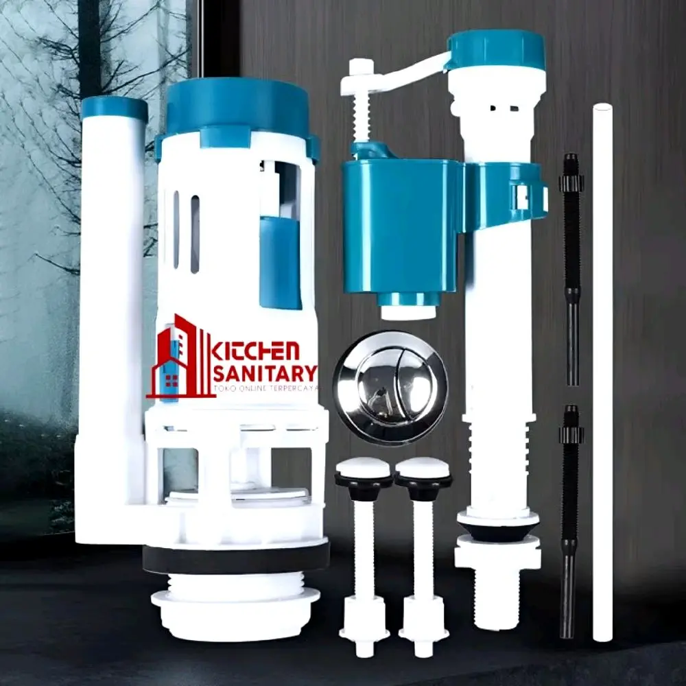 Alat Tangki Kloset Dual Flush /Pelampung & Pembilas Kloset Universal Komplit Set