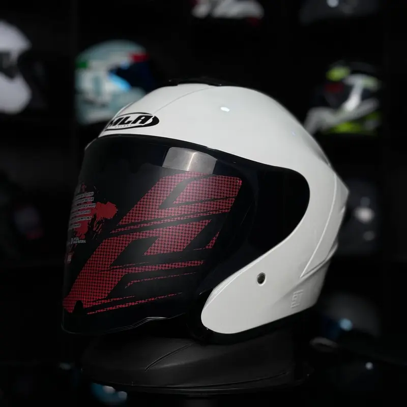 Helm Half Face Mla Kyroz II Solid Grey Dof Kaca Hitam/Helm Half Face Pria Wanita Dewasa SNI Motorcycle 2