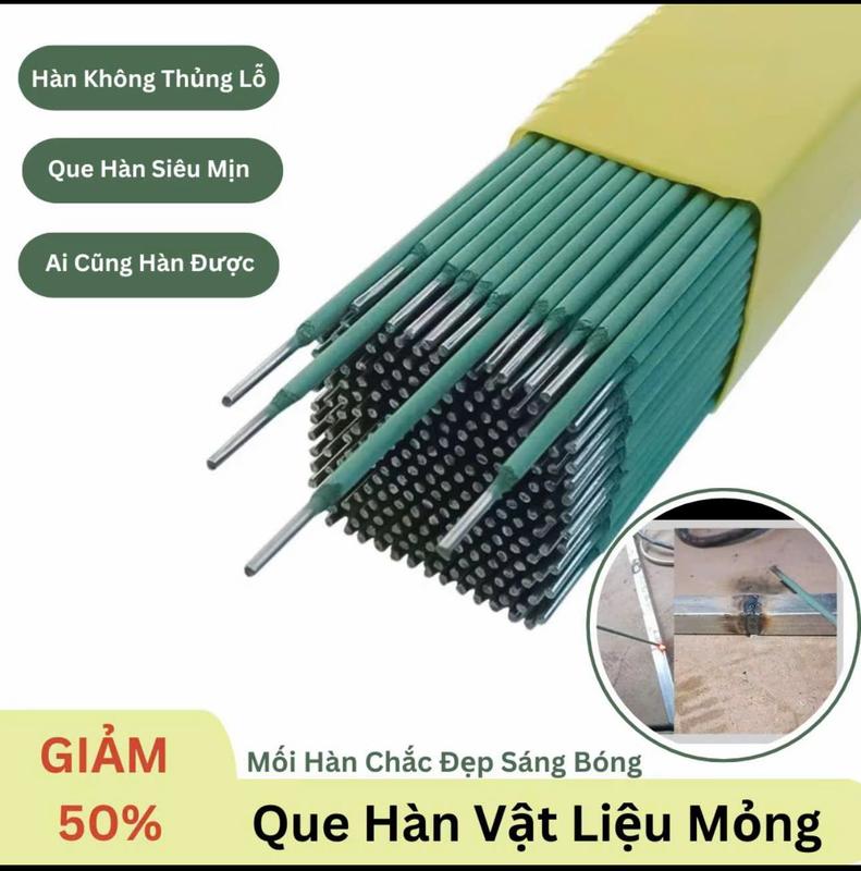 Que Hàn Xanh 2.0mm Cho Vật Liệu Mỏng Chuyên Dụng Dài 30mm ( TẶNG KÈM HỘP), Mối Hàn Mịn Chắc , Không Lo Thủng Mối Hàn - Minh Khôi