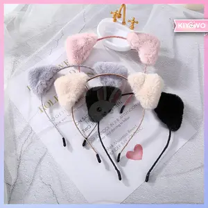 KIYOWO Bando Karakter Telinga Kucing Motif Bulu Halus Gaya Fashion Korea Import AR080