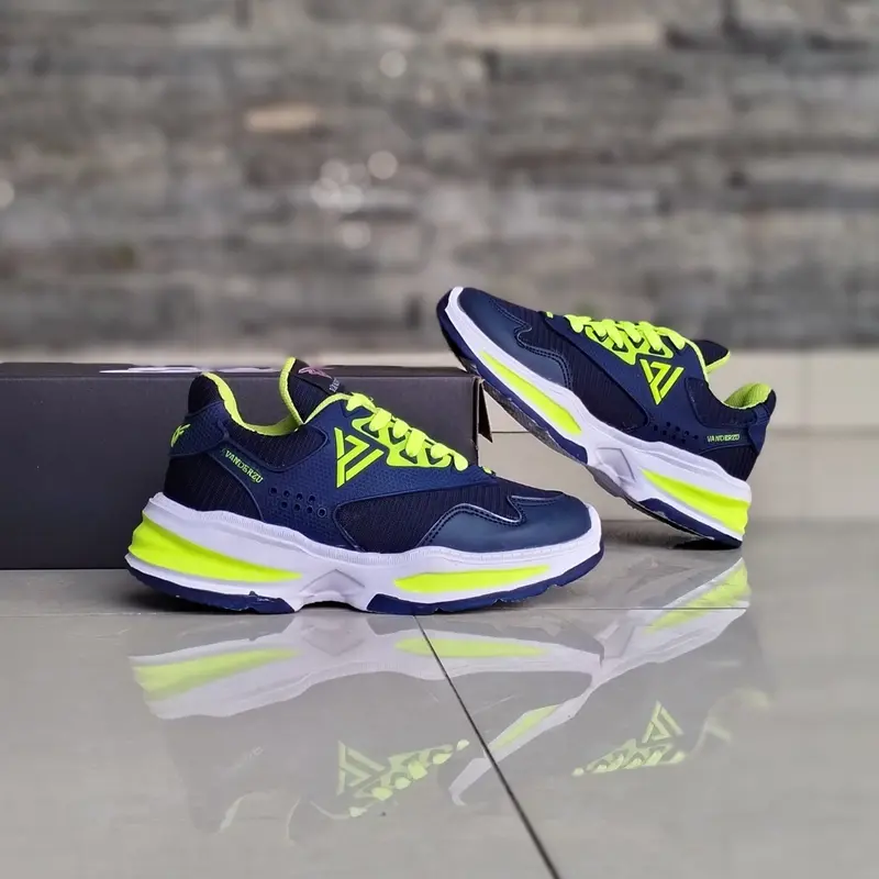 Vanderzu Srt Sepatu Sneaker Olahraga Lari Anak Laki - laki Perempuan Navy Lis Stabilo Outdoor Sport sepatu basket anak perempuan sepatu karbon synthetis premium venom black 4