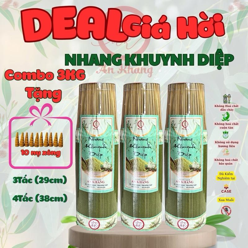Nhang Khuynh Diệp Combo 3Bó-3Kí Thơm Dịu Nhẹ Dễ Chịu Tặng 10 nụ xông nhà