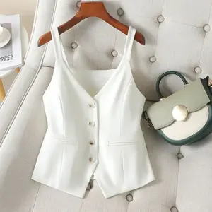 2024 New Korean Sling Short Vest Women's Spring Autumn Thin Casual