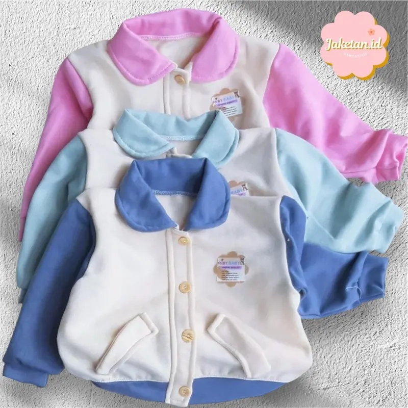 Jaketan-jaket bayi lucu berkerah usia 3-12 bulan
